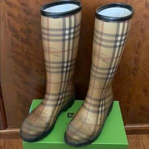 Burberry Haymarket checkered rain boots